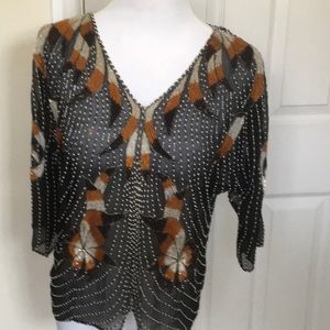 ST MARTIN Vintage beaded top GORGEOUS & great colors.